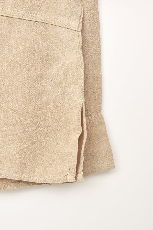 Long-sleeved T-shirt or blouse in linen and tencel