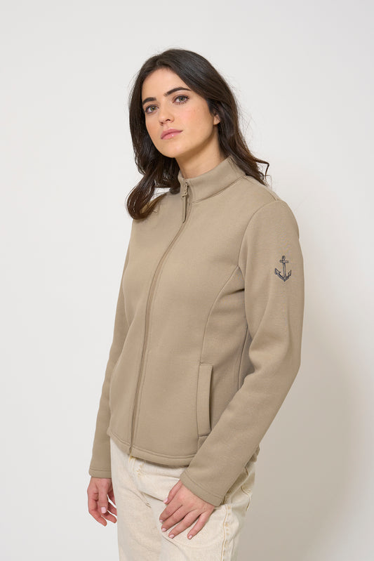 Jacket with anchor embroidered on the shoulder
