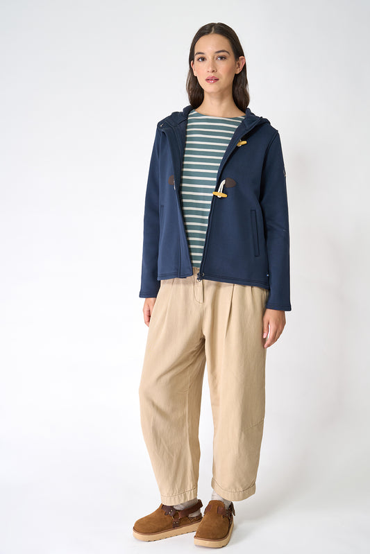 Hooded duffle jacket with buttons