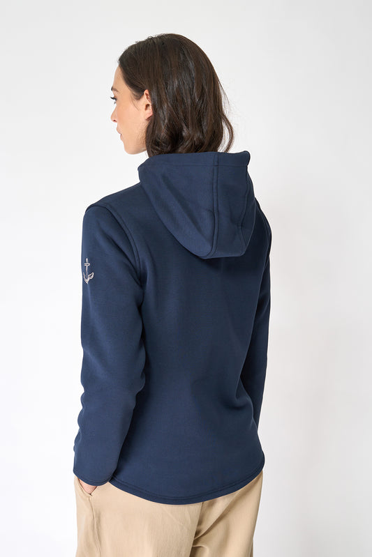 Hooded duffle jacket with buttons