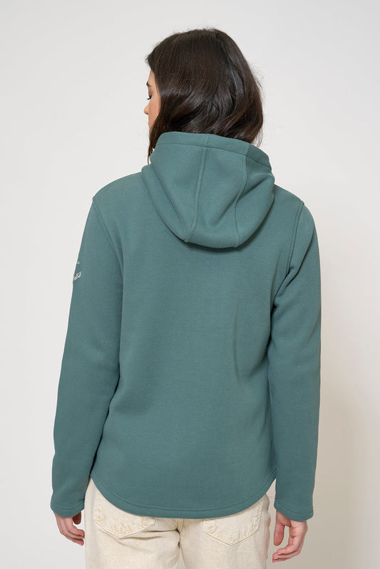 Hooded duffle jacket with buttons