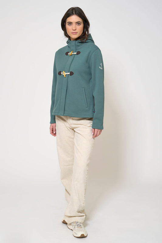Hooded duffle jacket with buttons