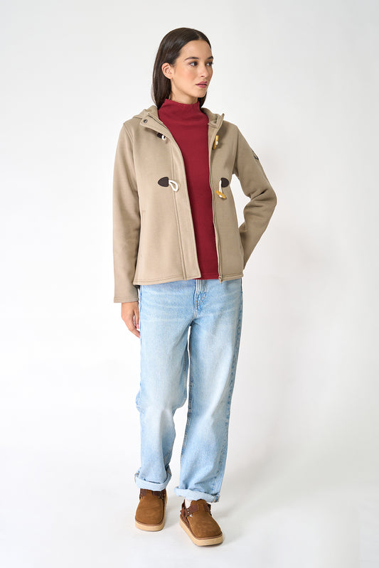 Hooded duffle jacket with buttons
