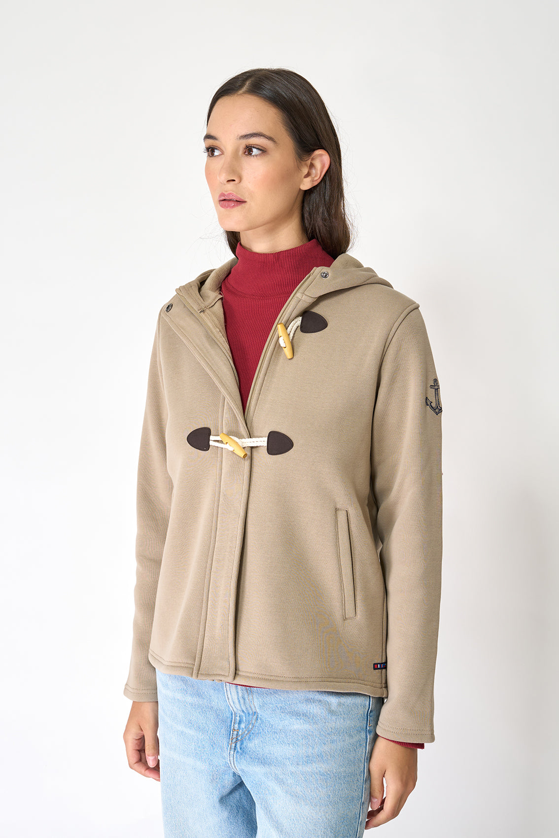 Veste à capuche et boutons duffle-coat