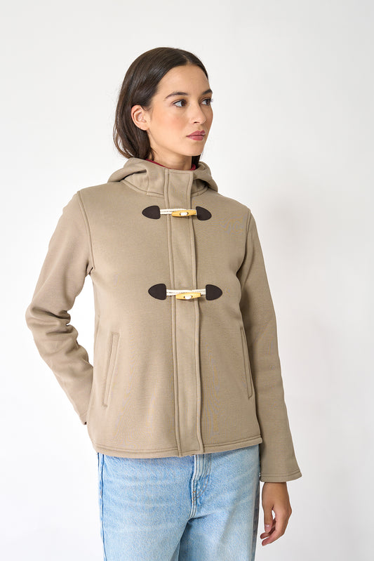 Hooded duffle jacket with buttons