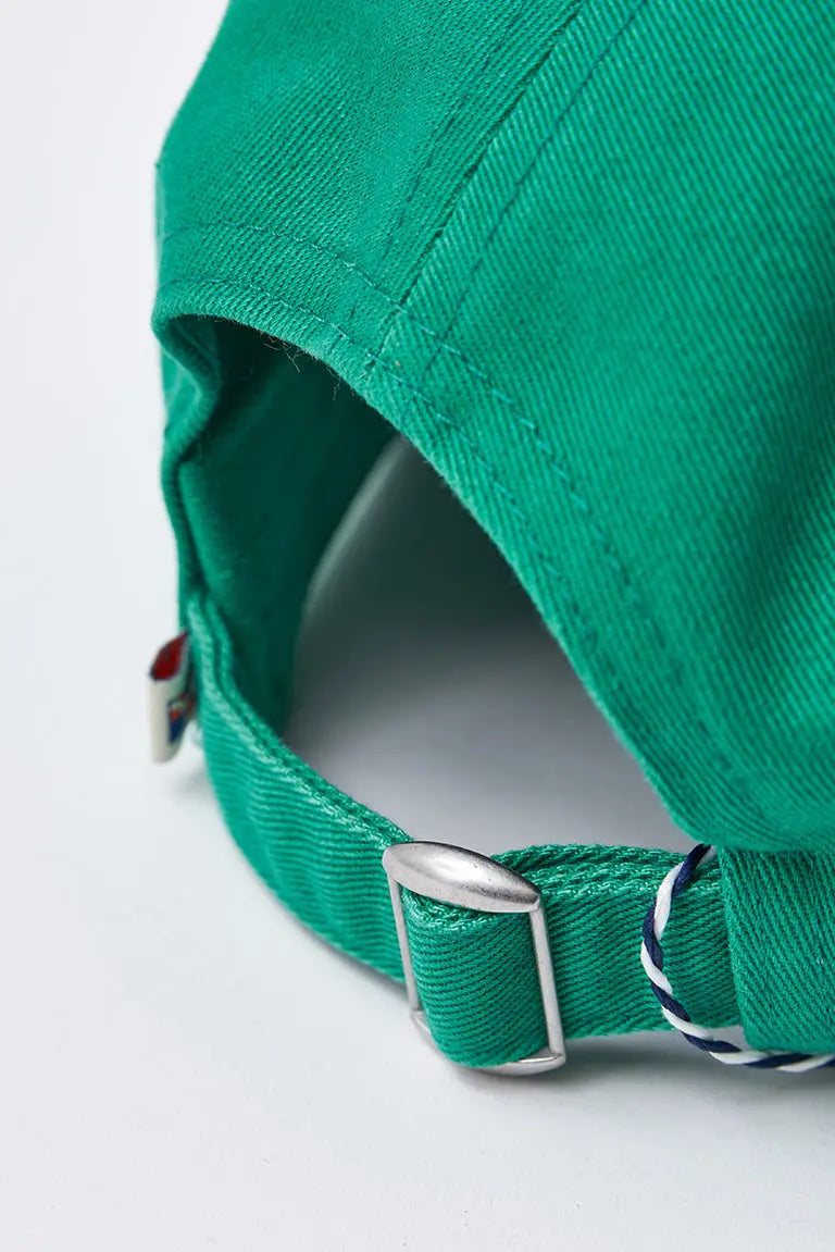 Cotton cap with embroidered rudder