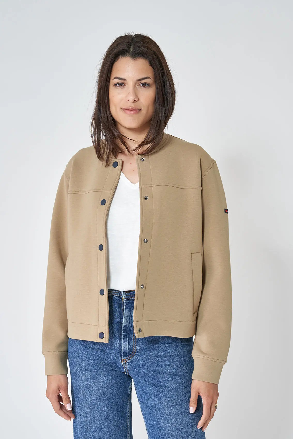Soft interlock jacket or sweatshirt with buttons