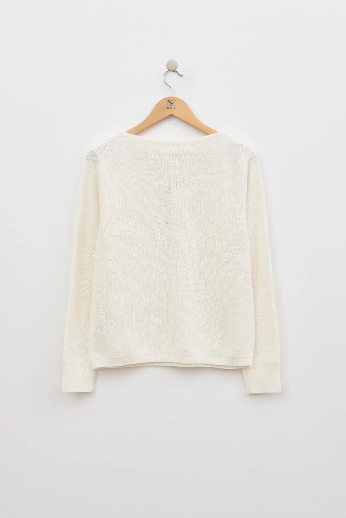 Jersey básico punto de algodón y cuello amplio