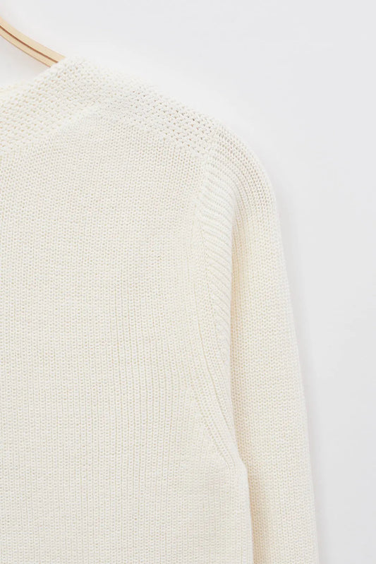 Jersey básico punto de algodón y cuello amplio