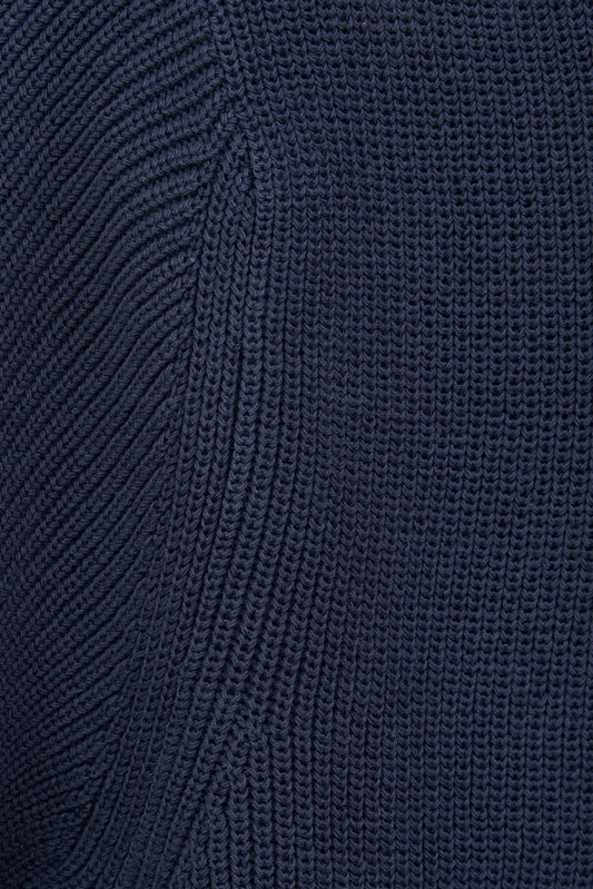 Wide-neck knitted sweater in cotton