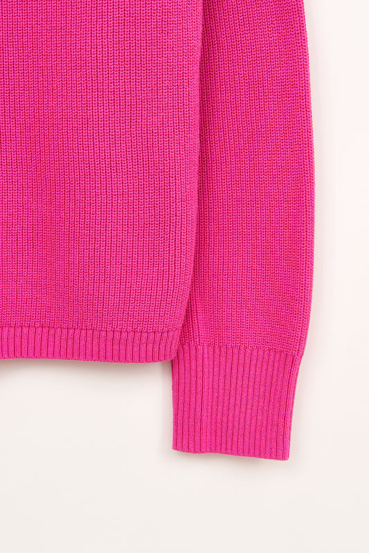 Jersey básico punto de algodón y cuello amplio