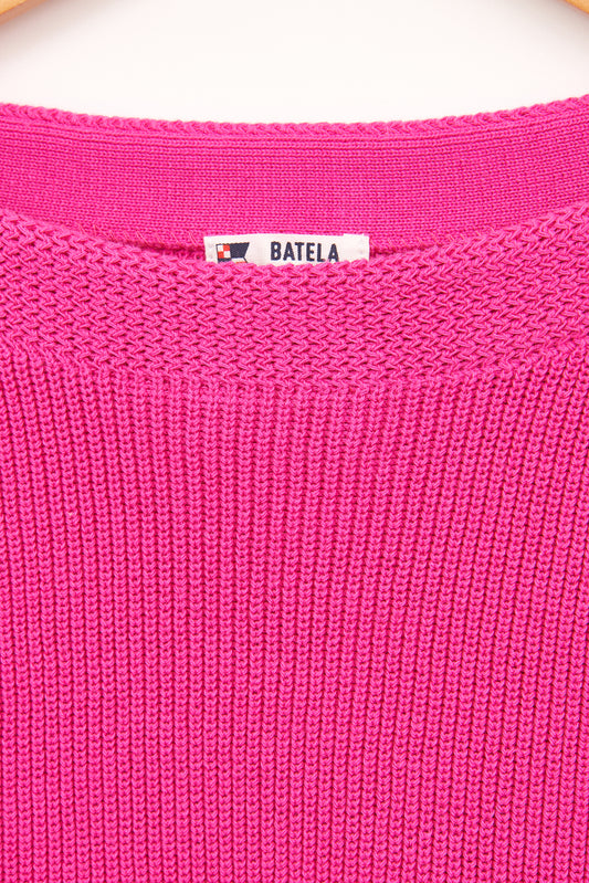 Jersey básico punto de algodón y cuello amplio