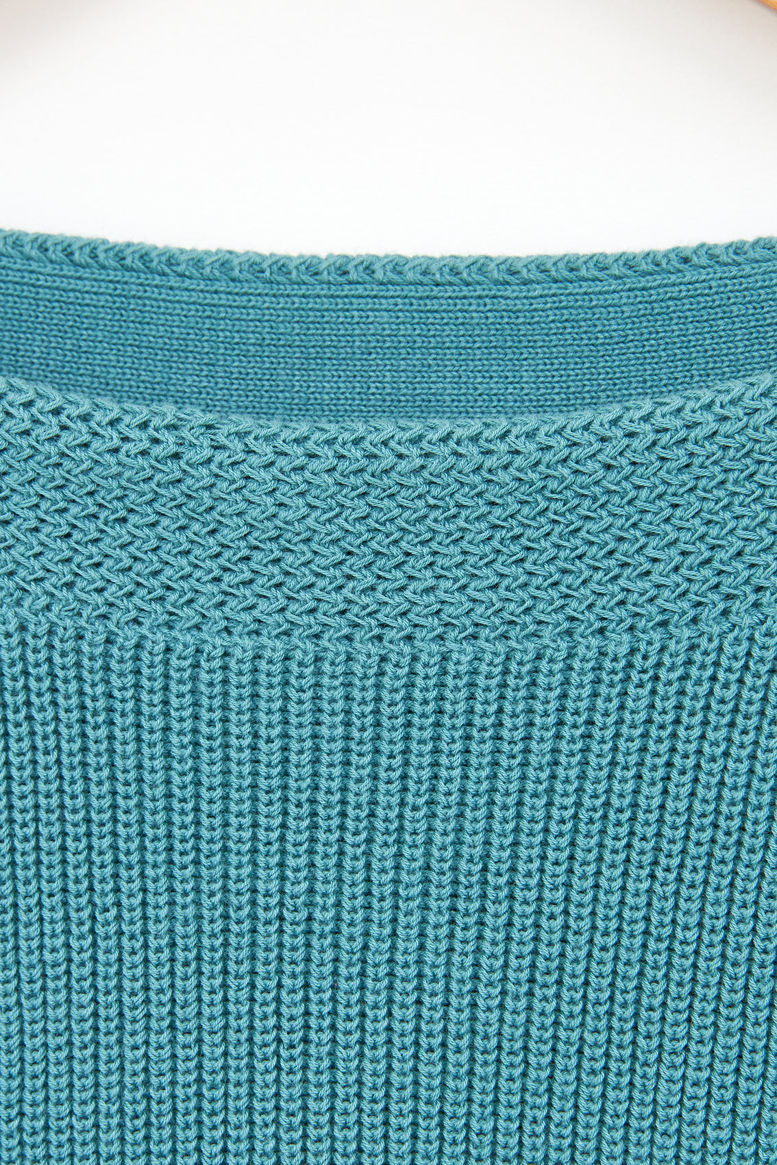 Jersey básico punto de algodón y cuello amplio