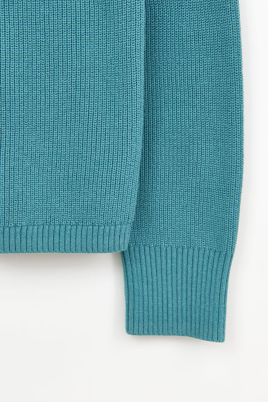 Jersey básico punto de algodón y cuello amplio