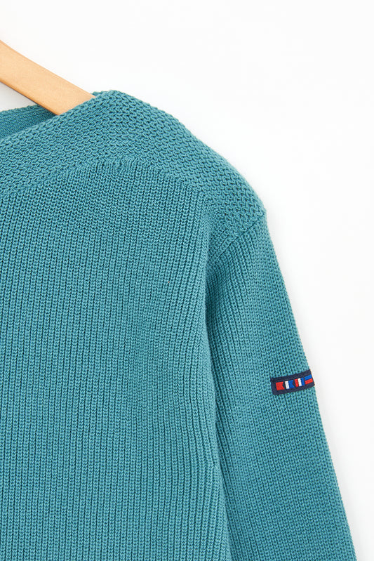 Jersey básico punto de algodón y cuello amplio