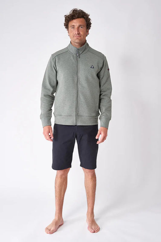 Open sweatshirt in interlock fabric