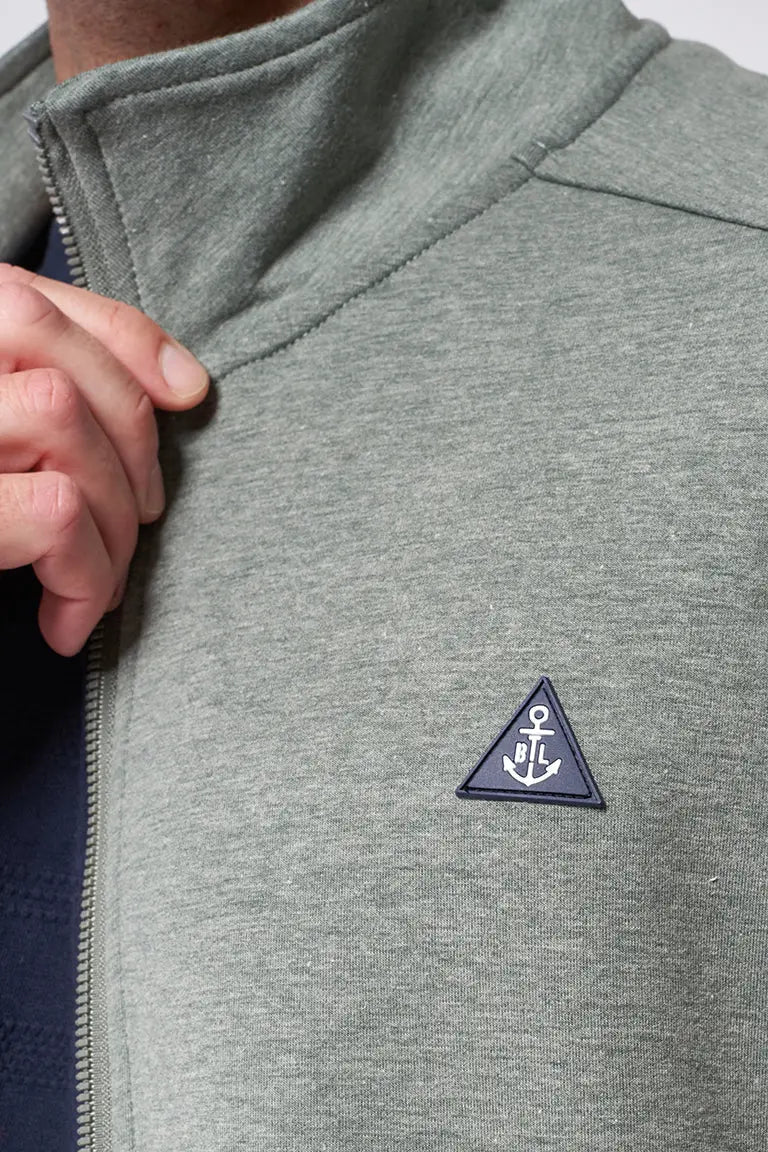 Open sweatshirt in interlock fabric