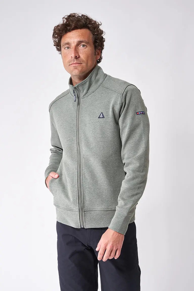 Open sweatshirt in interlock fabric