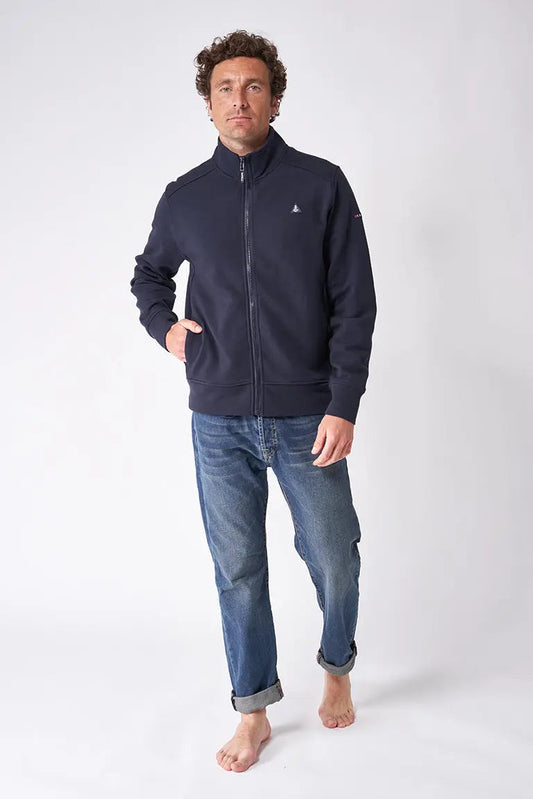 Open sweatshirt in interlock fabric