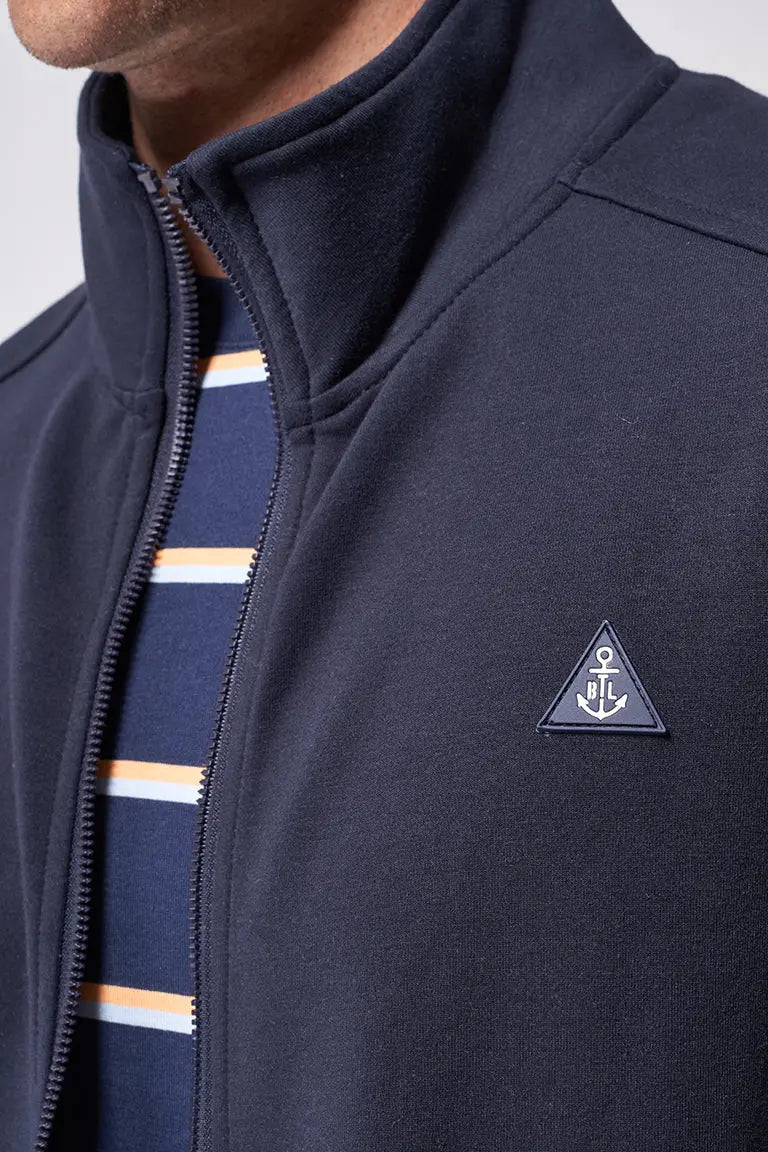 Open sweatshirt in interlock fabric