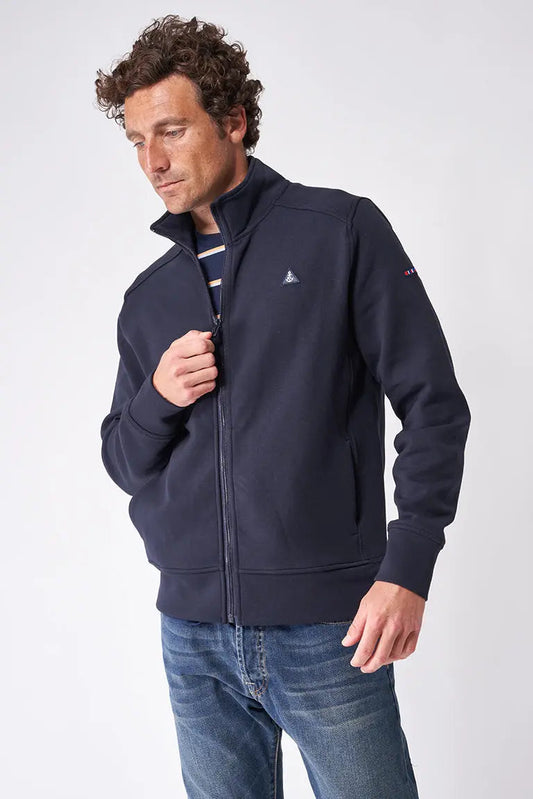 Open sweatshirt in interlock fabric
