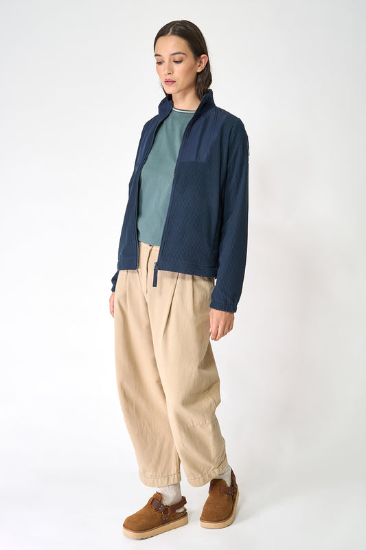 Contrast-coloured fleece jacket