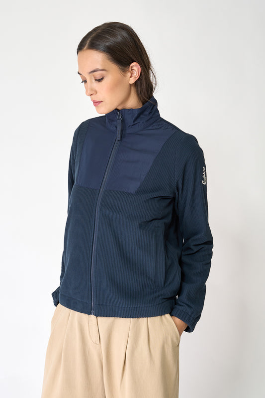 Contrast-coloured fleece jacket