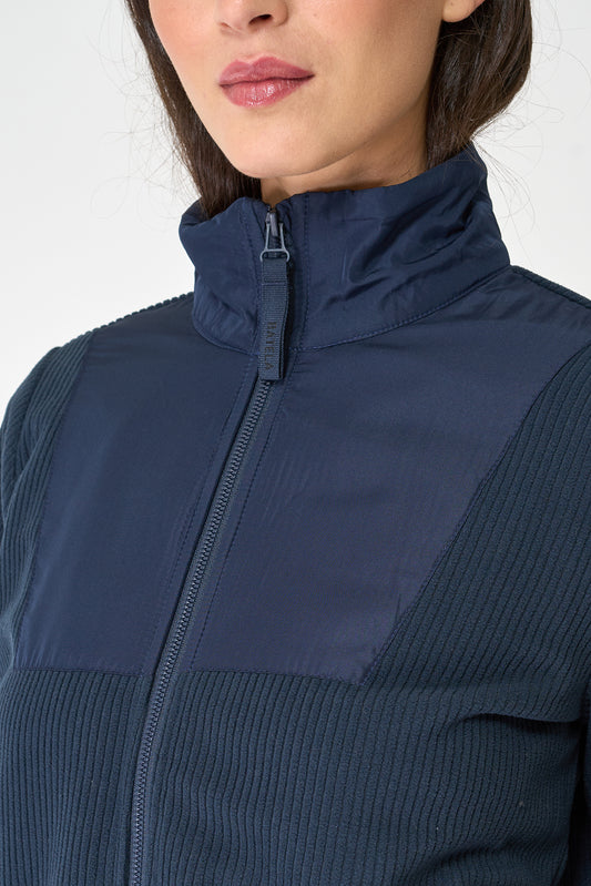 Contrast-coloured fleece jacket