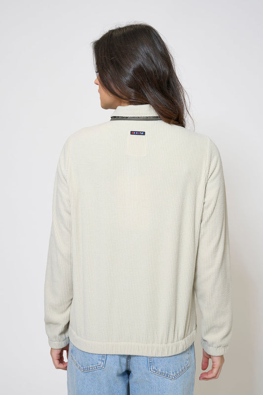 Contrast-coloured fleece jacket