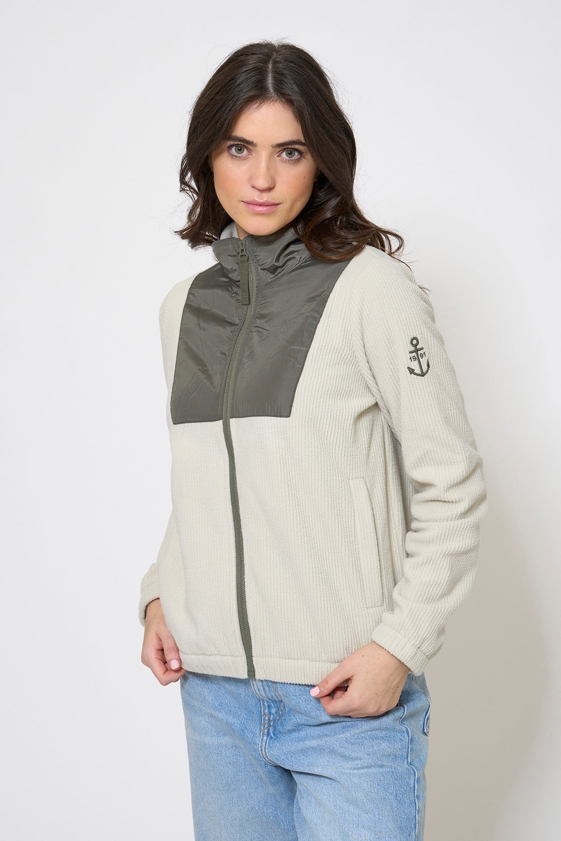 Veste polaire en tissu contrastant