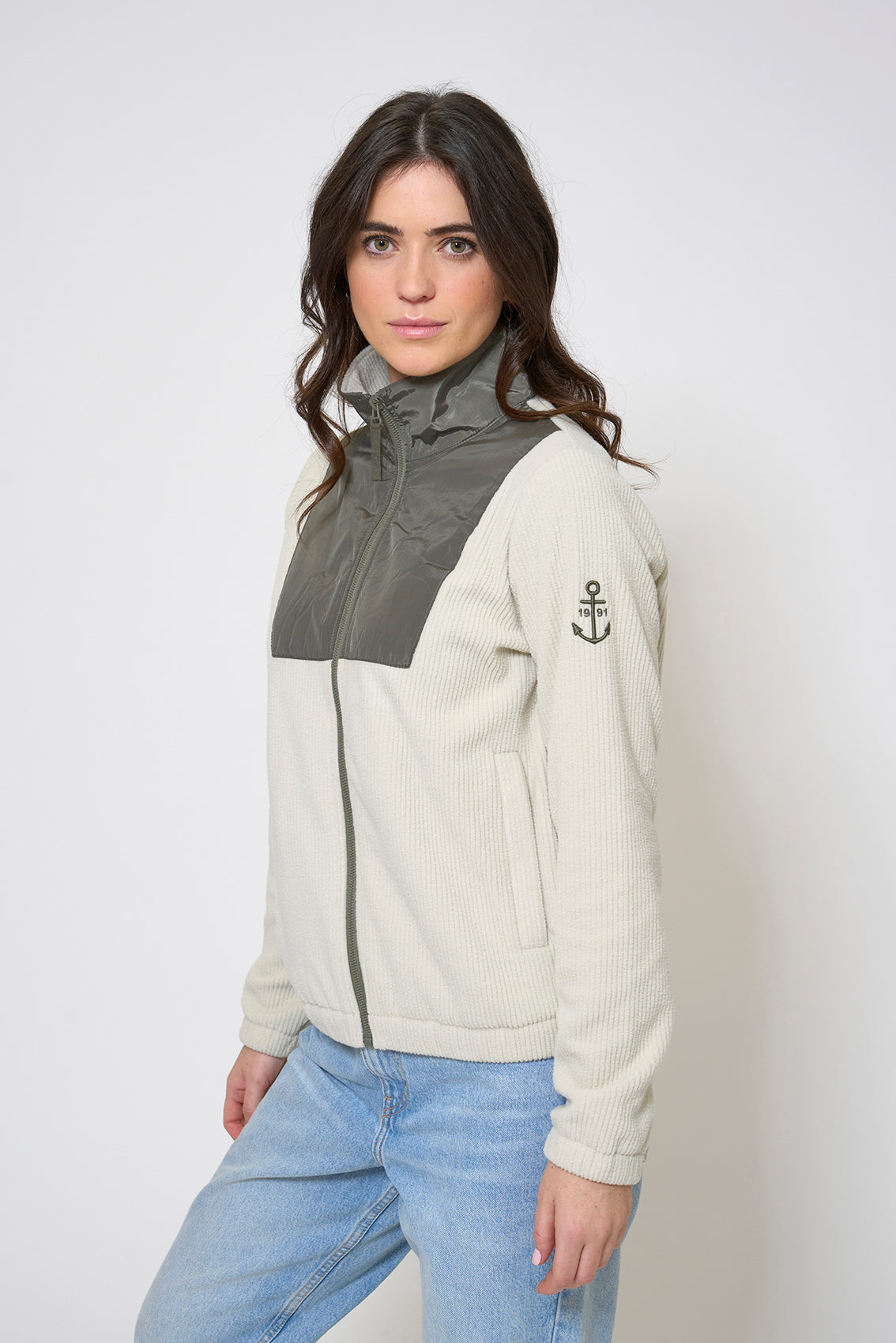 Veste polaire en tissu contrastant