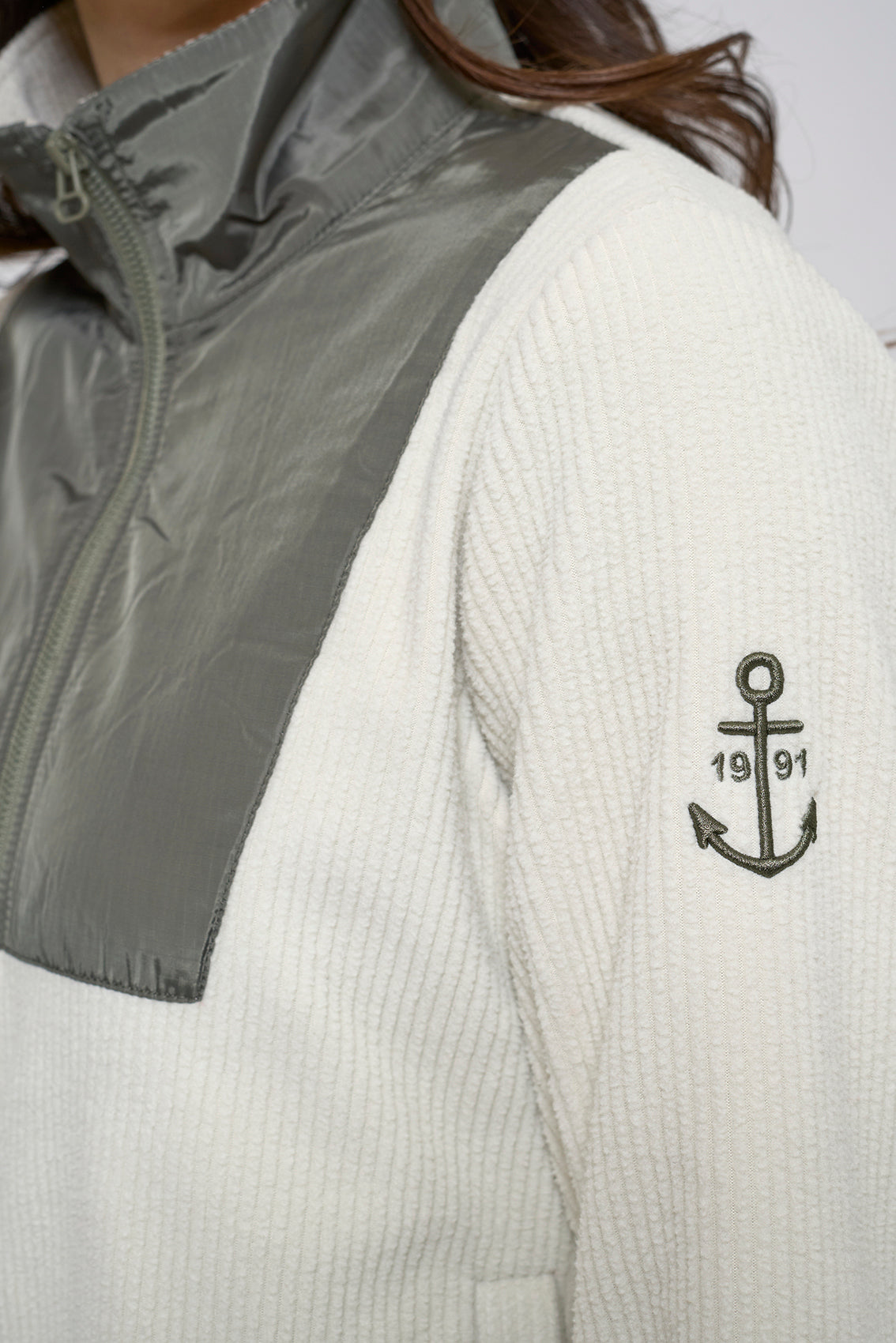 Veste polaire en tissu contrastant