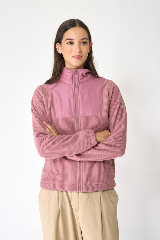 Contrast-coloured fleece jacket
