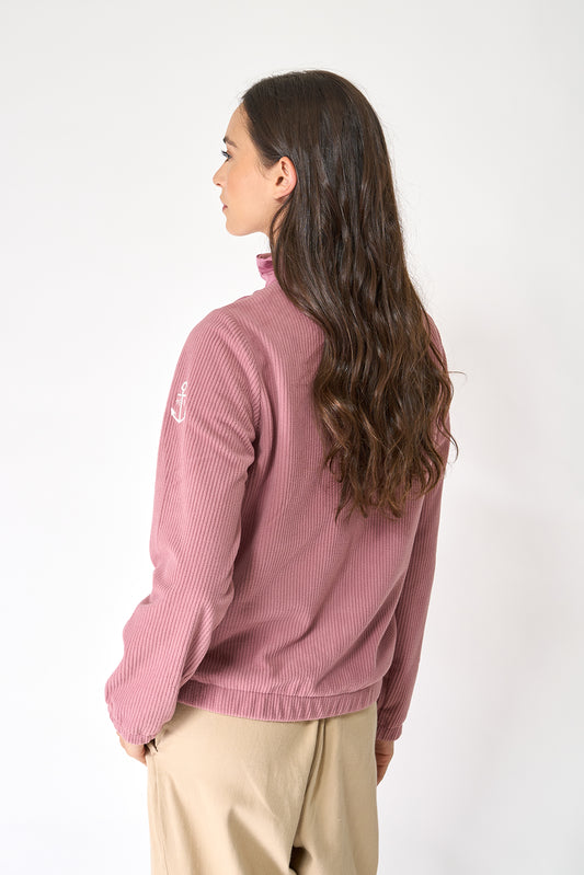 Contrast-coloured fleece jacket