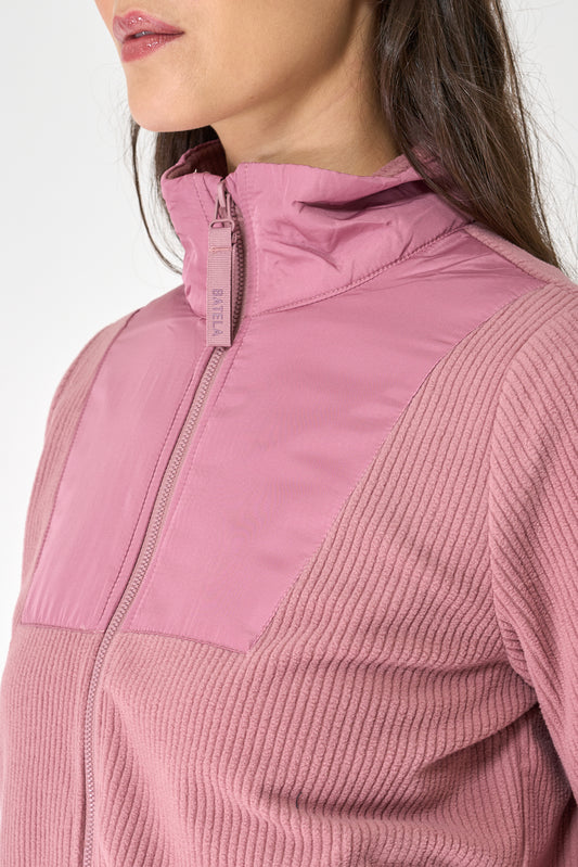 Contrast-coloured fleece jacket