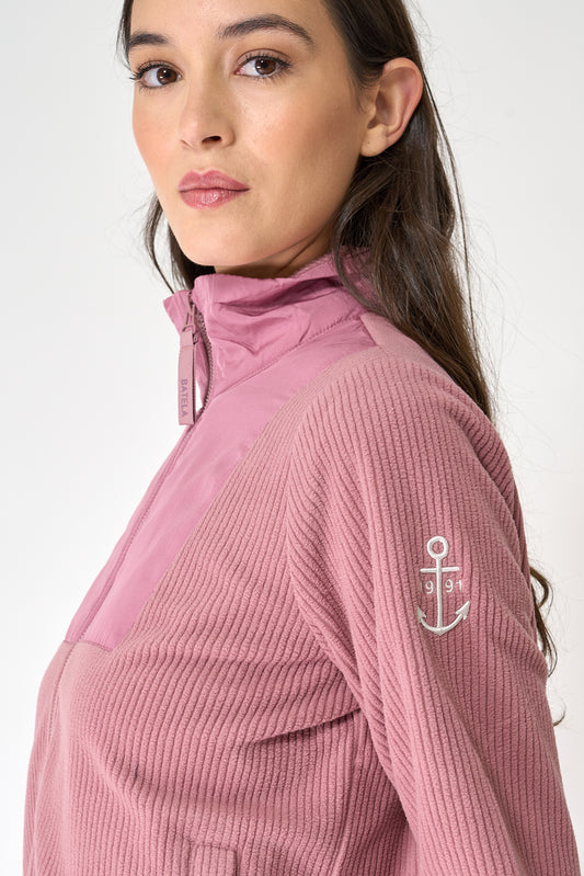 Contrast-coloured fleece jacket