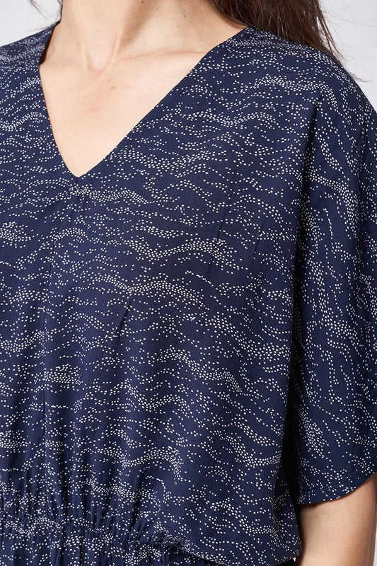 Long-sleeved printed dress, 100% viscose