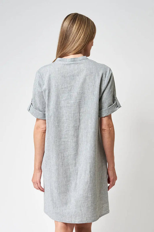 Robe en coton et viscose au au col rond