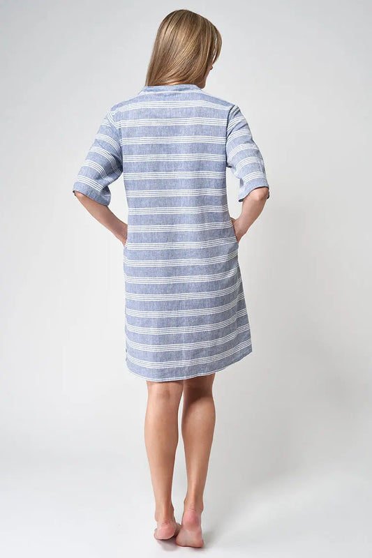 Robe en coton et viscose au au col rond