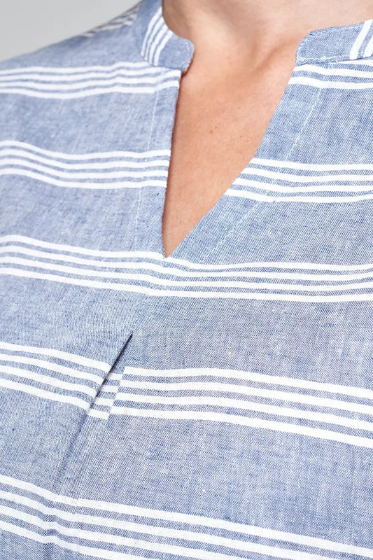 Robe en coton et viscose au au col rond