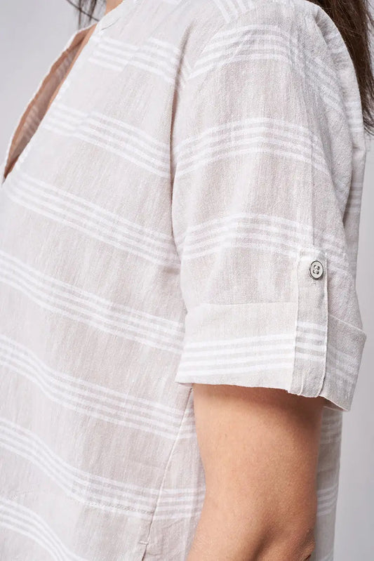 Robe en coton et viscose au au col rond