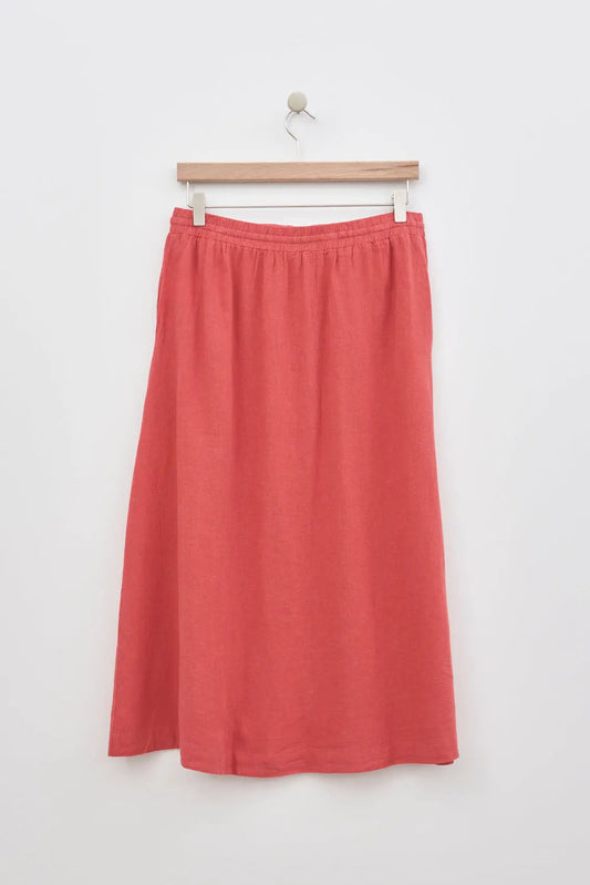 Jupe longue confectionnée en lin et viscose