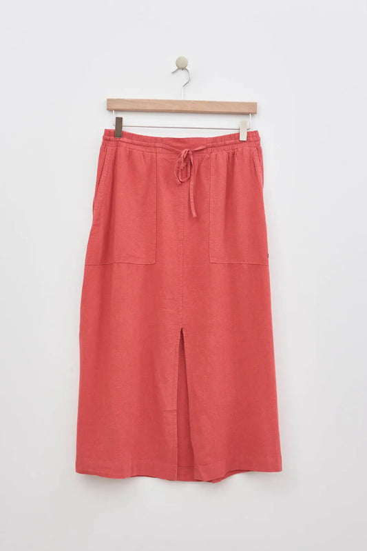 Jupe longue confectionnée en lin et viscose
