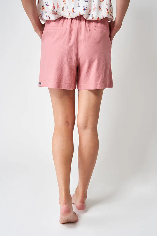 Short confectionné en lin et viscose