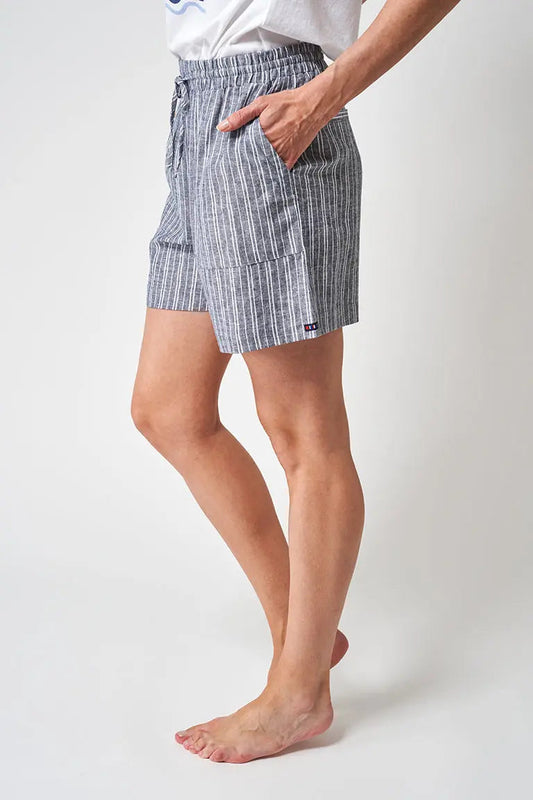 Short confectionné en lin et viscose