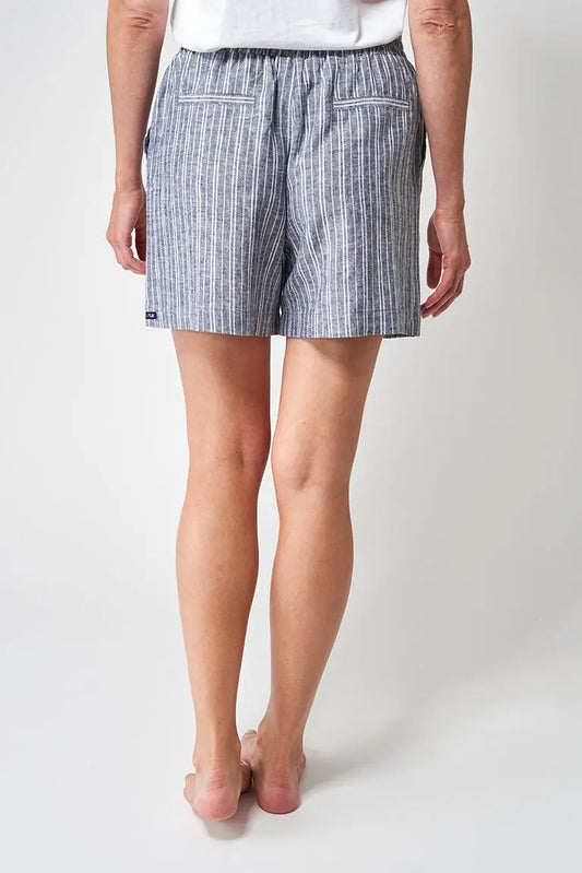 Short confectionné en lin et viscose