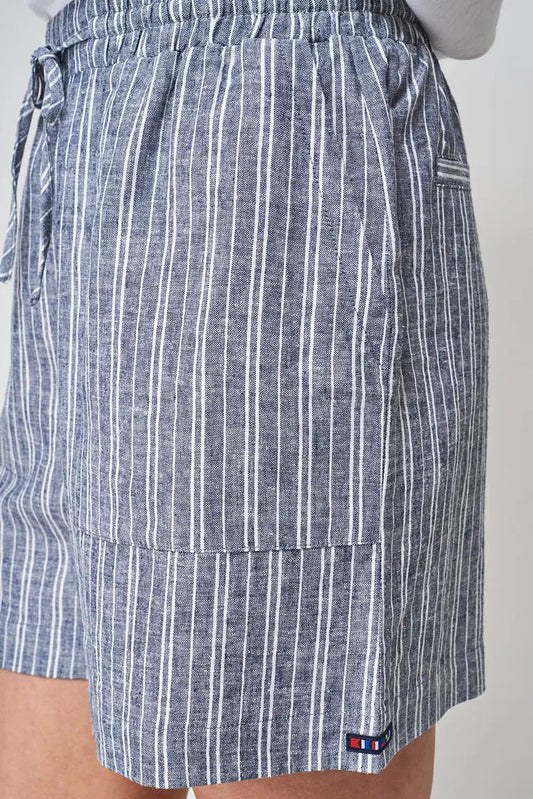 Short confectionné en lin et viscose