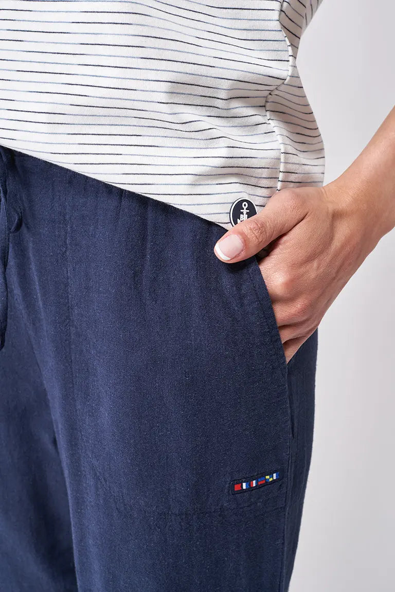 Pantalón largo lino y viscosa