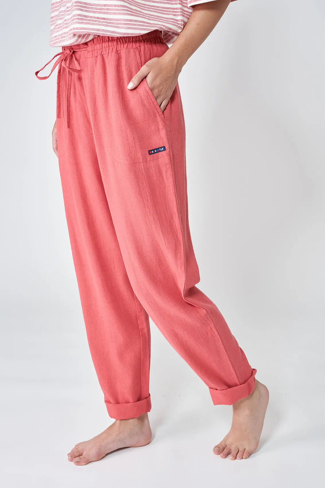 Pantalón largo lino y viscosa