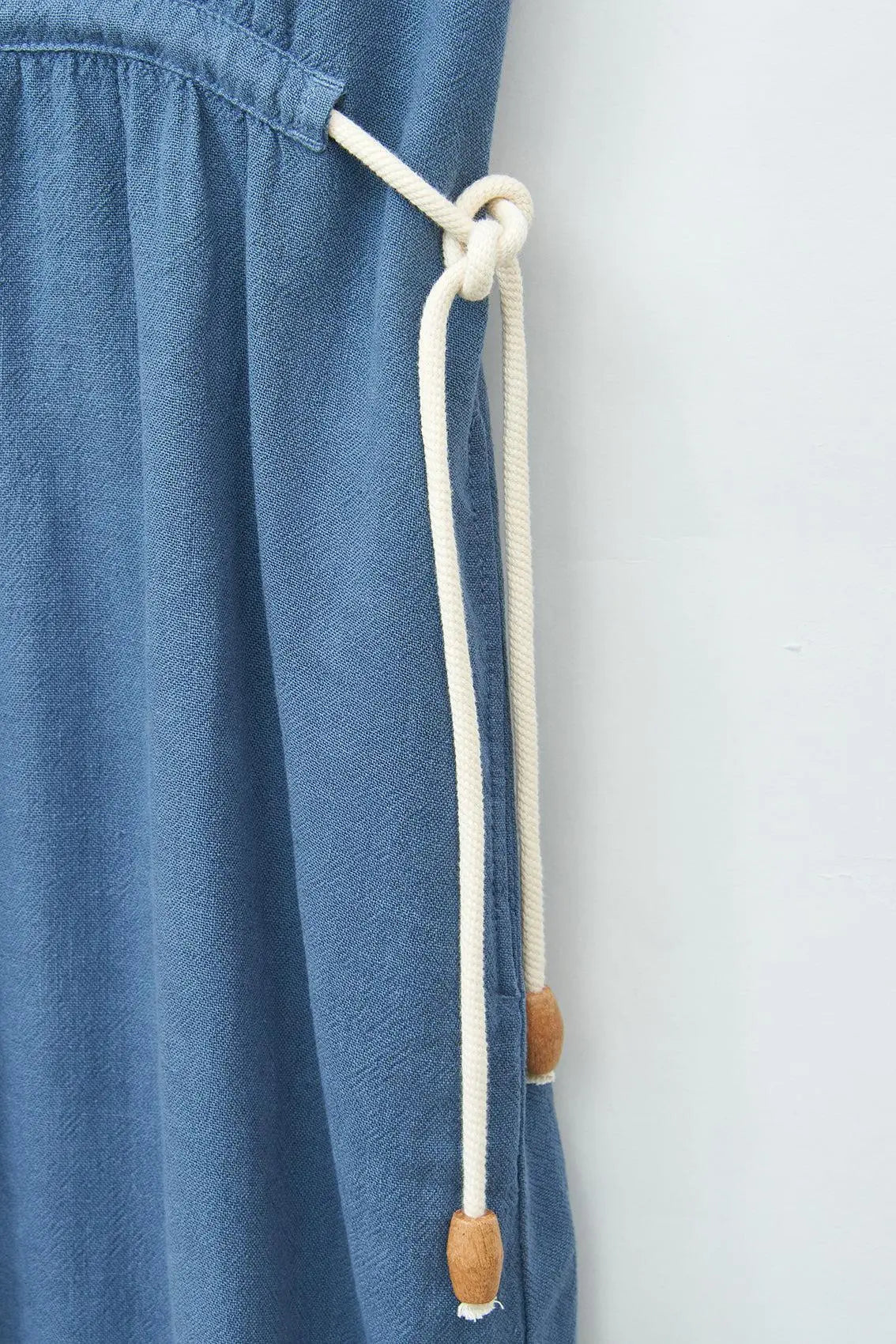 Linen and tencel dress with drawstring